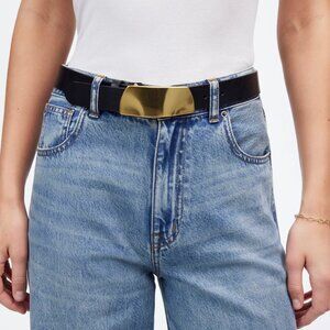 NWT! MADEWELL Organic Hardware Black Leather Belt Size Extra Small